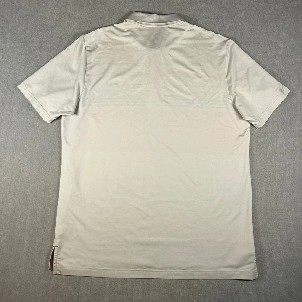 Adidas Golf Mens Polo Shirt White Red Striped Short Sleeve CD3391 Size Large